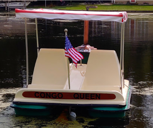 back view Adventure Glass Mark Twain African Queen Paddle Boat