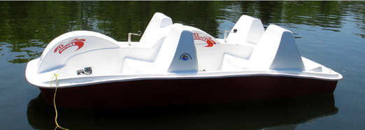 Adventure Glass 6 Person 4 peddler SeaVenture Paddle Boat on the water