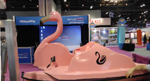 Load image into Gallery viewer, Adventure Glass Pink Flamingo Platform 4 Person Paddle Boat
