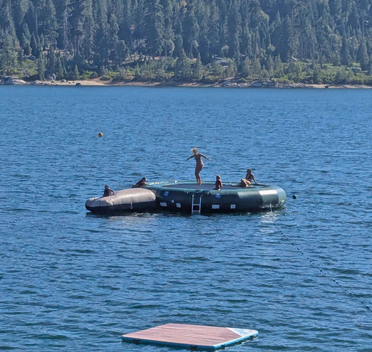 Island Hopper 25′ “Giant Jump” Water Trampoline Natural Green