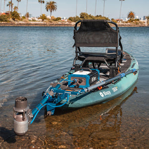 Bixpy K-1 Motor and PP-768 Outboard Battery on Fishing SUP