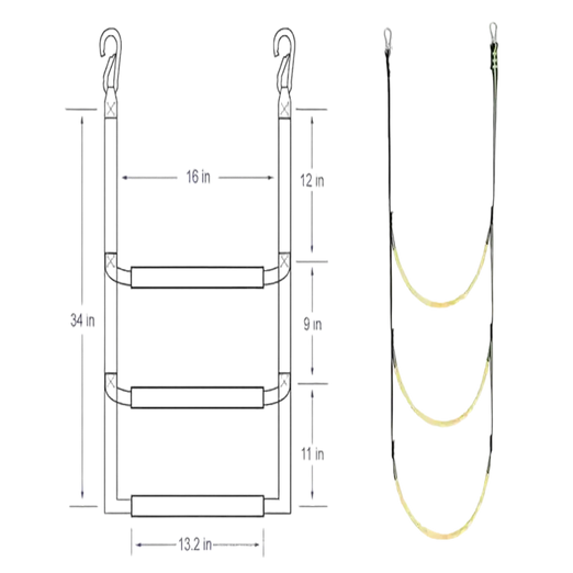 3-Step Rope Ladder For Boats & Platforms