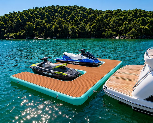 ParadisePad Floating Double Jet Ski Dock Accommadating 2 Sea Doos 