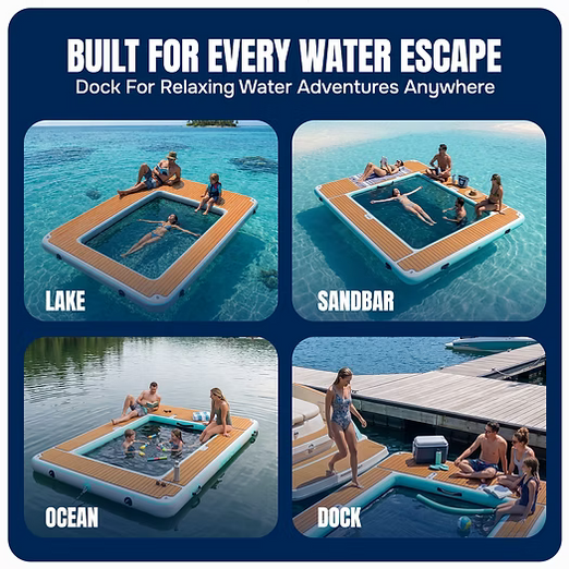 Paradise Pad Floating Dock with SeaPool