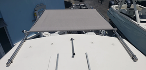 BocaShade MDX Aluminum Boat Shade installed above hard top