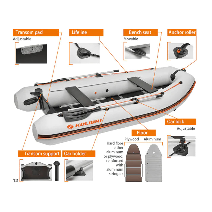 Kolibri KM-400DSL (13'4") Inflatable Boat