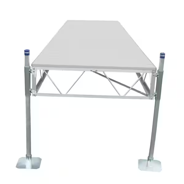 Patriot Docks 24' Straight Stationary Dock gray aluminum decking