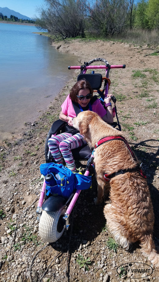 Vipamat Hippocampe Beach and All-Terrain Wheelchair - Pink / S- Under 4'7"