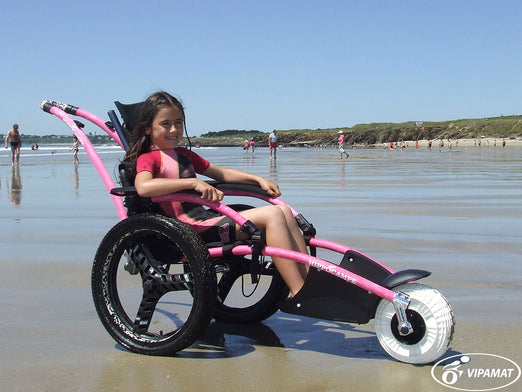 Vipamat Hippocampe Beach and All-Terrain Wheelchair - Pink / S- Under 4'7"