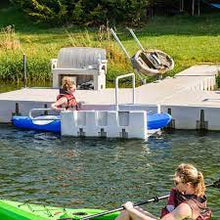 Load image into Gallery viewer, Woman on her kayak at the Connect-A-Dock YAKport® Kayak Launch