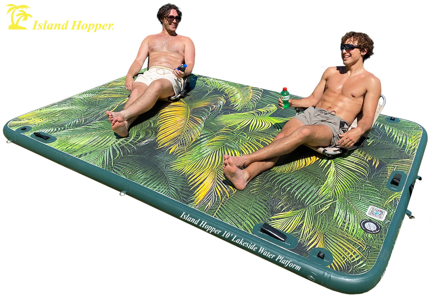 Island Hopper 10′ Lakeside Tropical Graphics Series Inflatable Water Platform/ Dock