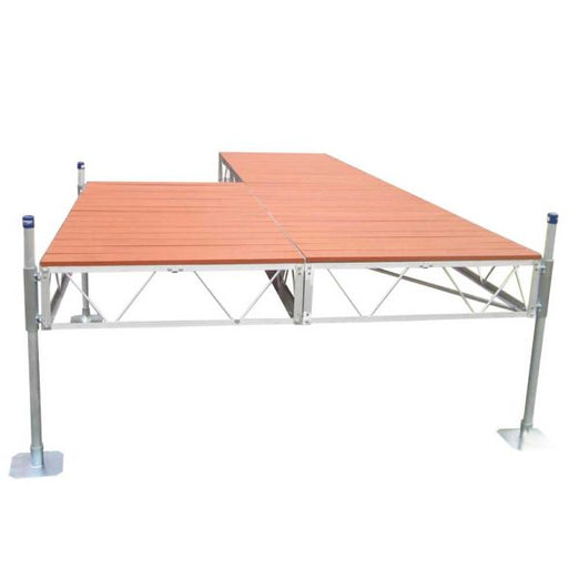 Patriot Docks 16' Patio Stationary Dock brown aluminum decking