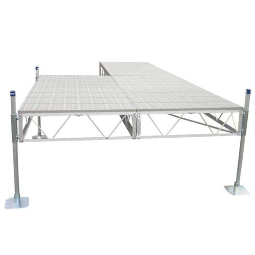 Patriot Docks 24' Patio Stationary Dock gray poly decking