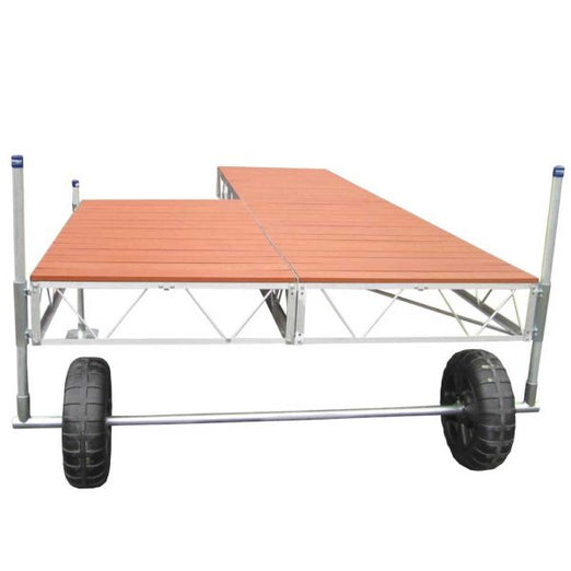 Patriot Docks 32' Patio Rolling Dock brown aluminum decking