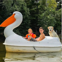 Load image into Gallery viewer, Adventure Glass Pelican Classic 2 Person Paddle Boat with two kids and dog on board