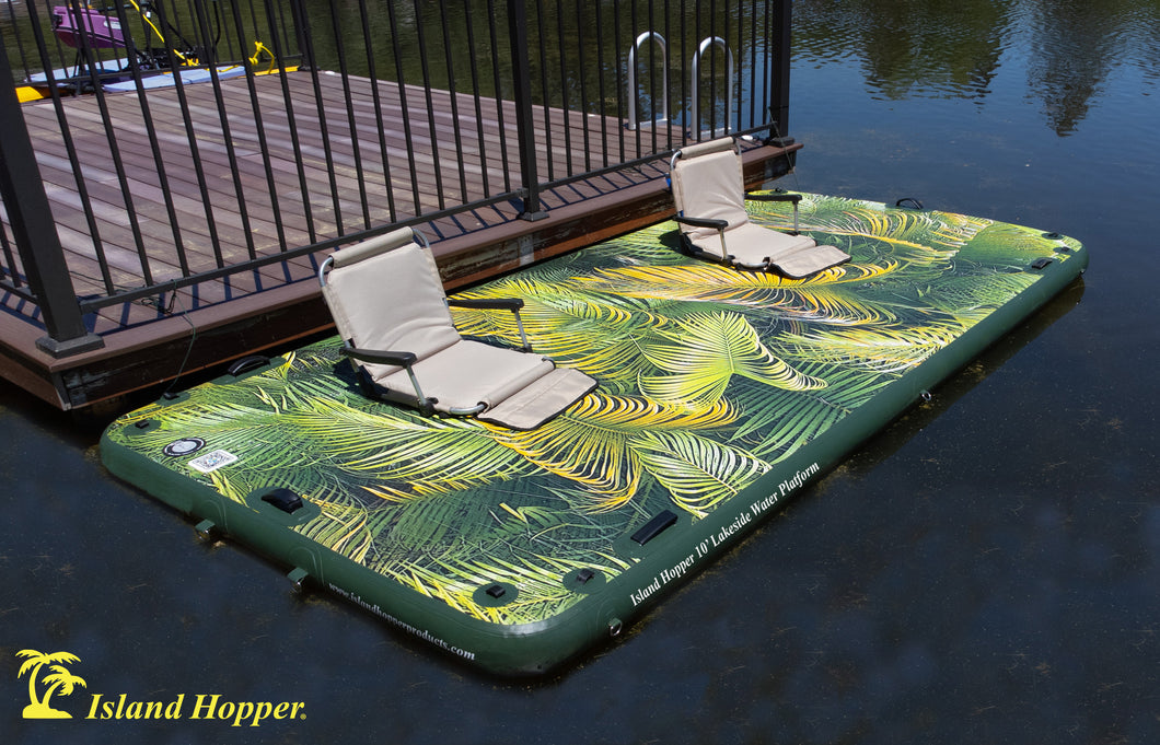 Island Hopper 10′ Lakeside Tropical Graphic Inflatable Floating Dock