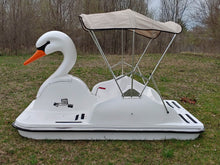 Load image into Gallery viewer, Adventure Glass Swan Platform 2 Person Paddle Boat with Bimini Sunshade