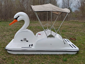 Adventure Glass Swan Platform 2 Person Paddle Boat with Bimini Sunshade