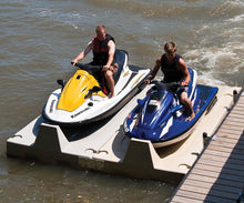 Load image into Gallery viewer, Men docking their jet skis on Connect-A-Port PWC Floating Dock XL6 Complete Kit