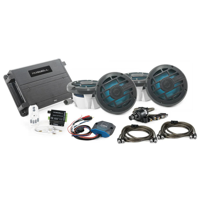 Roswell Marine R Marine Audio Package W/ RGB Remote & Controller (Anthracite Grill)
