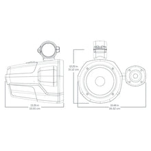 Load image into Gallery viewer, Roswell Marine R1 Pro Tower Speakers White Grill dimension