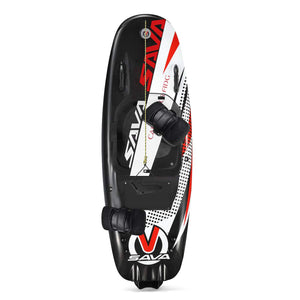 top view SAVA All-New E1-B Electric Surfboard black red