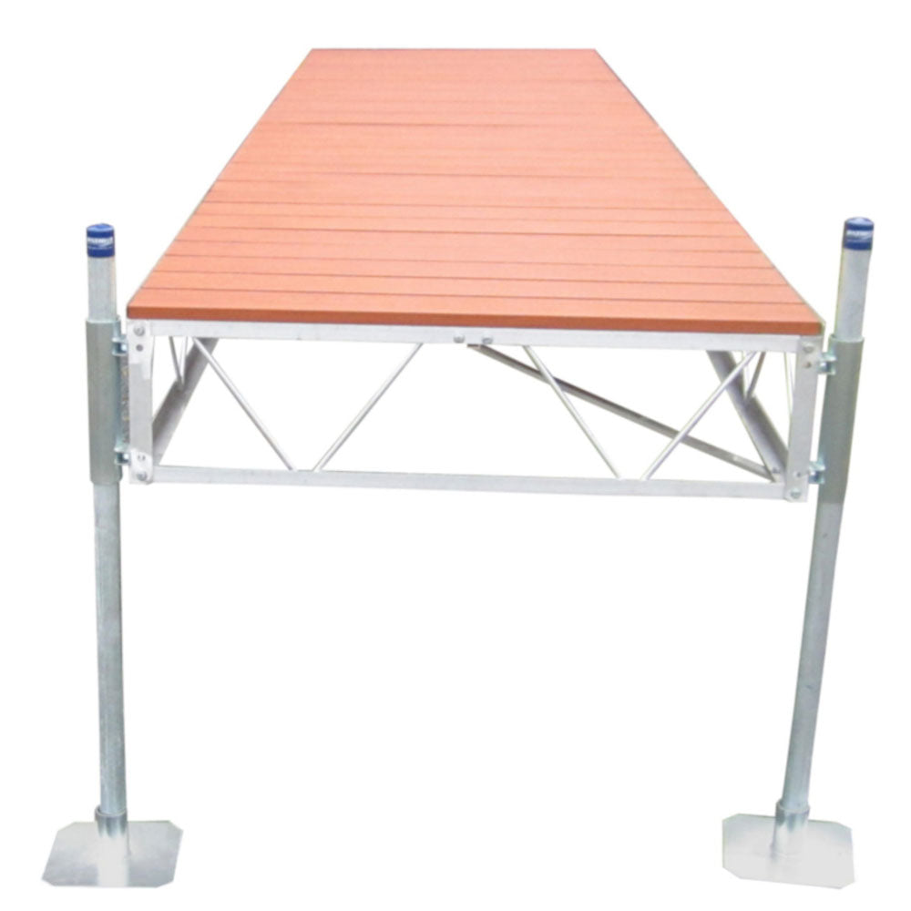 Patriot Docks 16' Straight Stationary Dock Brown Decking