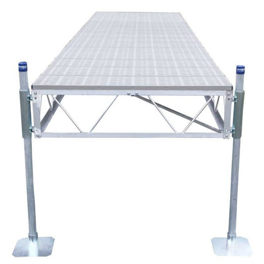 Patriot Docks 32' Straight Stationary Dock gray poly decking