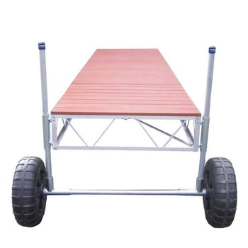 Patriot Docks 40' Straight Roll-in Dock brown aluminum decking