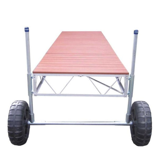 Patriot Docks 40' Straight Roll-in Dock brown aluminum decking