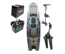 Load image into Gallery viewer, Okobee 12' Backwaters Kayak Newport Motor Bundle Glacier Blue
