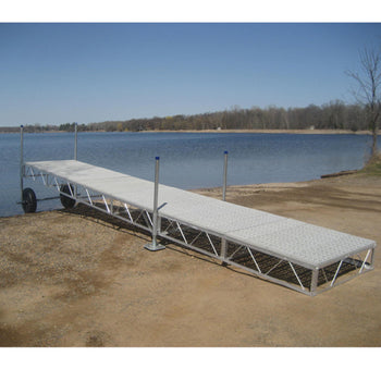 Patriot Docks 32' Straight Roll-in Dock tan poly decking