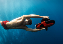 Load image into Gallery viewer, Man enjoying underwater with the Sublue Vapor Pump-Jet Underwater Scooter