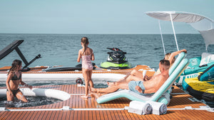 Yachtbeach Toy Dock 8.20 Dropstitch 27'x6.7' connected to other yachtbeach platforms