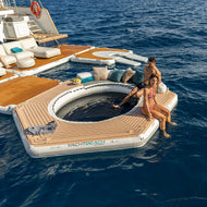 Yachtbeach Pavilion  Party Setup with two people on board