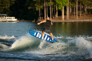 Man surfing with the Hyperlite 2023 Landlock Wakesurfer