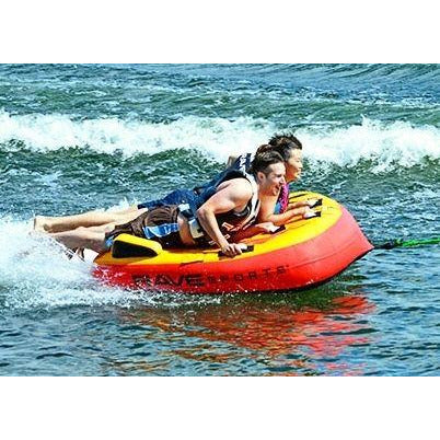 Side view of the 3 people in Rave Sports Diablo III - 3 Rider Towable 02641