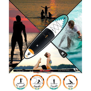 Inflatable Stand Up Paddleboard - Hurley Advantage 10'6" iSUP Outsider HUR-003  best for surfing, fishing, yoga and all-around paddling