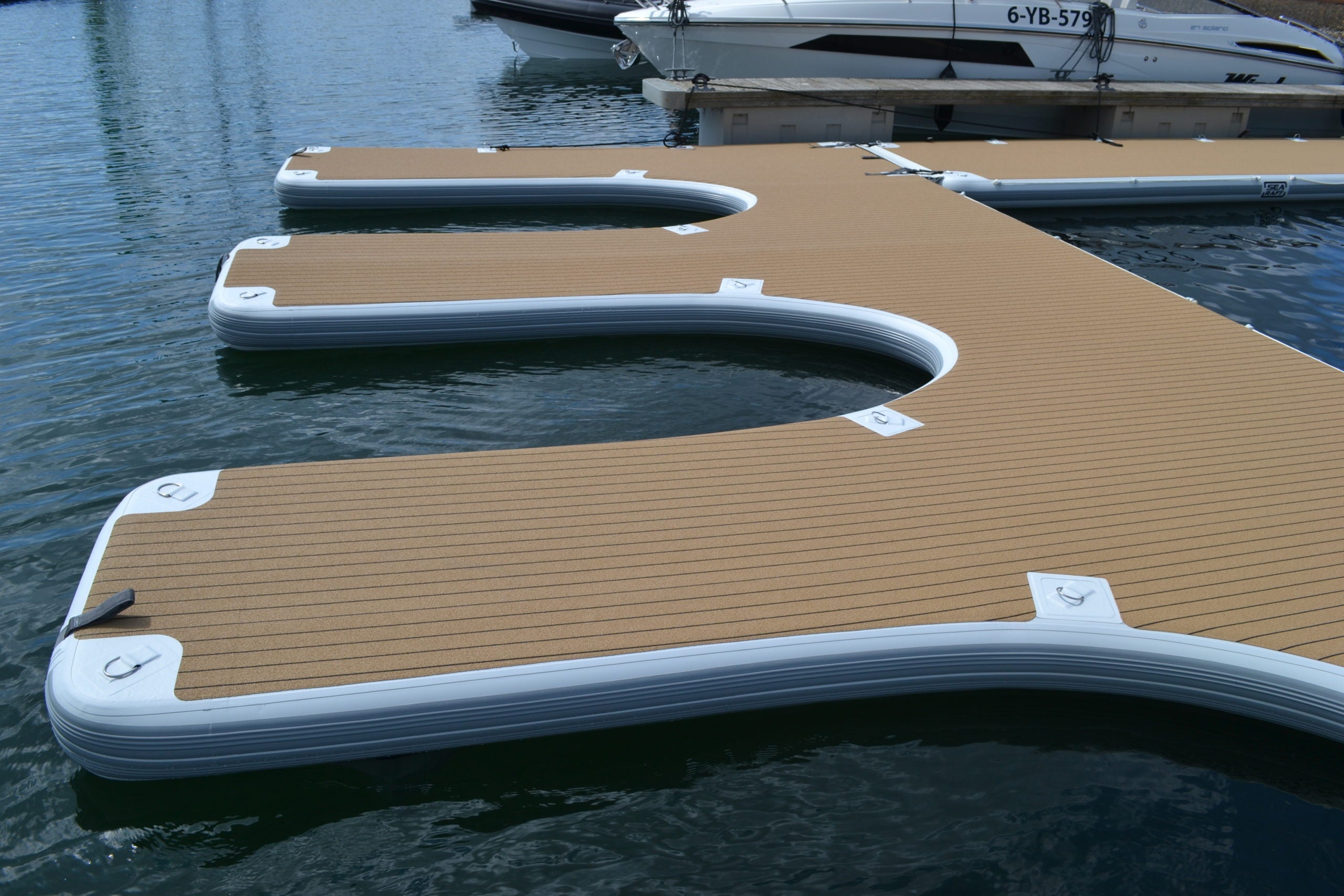 SeaRaft M-shape Deluxe Jet Ski dock- Square Teak Deck 950