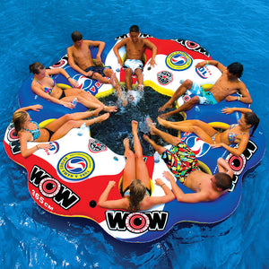 WOW Tube a Rama 10P Inflatable Tube with 8 people sittin g on it