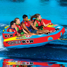 Load image into Gallery viewer, WOW Bingo 4 Towable Tube being towed with 4 people riding on it