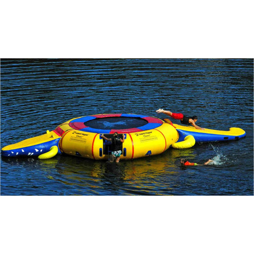 3 people playing in Island Hopper 15′ Gator Water Park 
