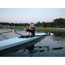 Load image into Gallery viewer, Boat - Kid learning how to row with the Little River Marine Regata Rowing Shell on calm water