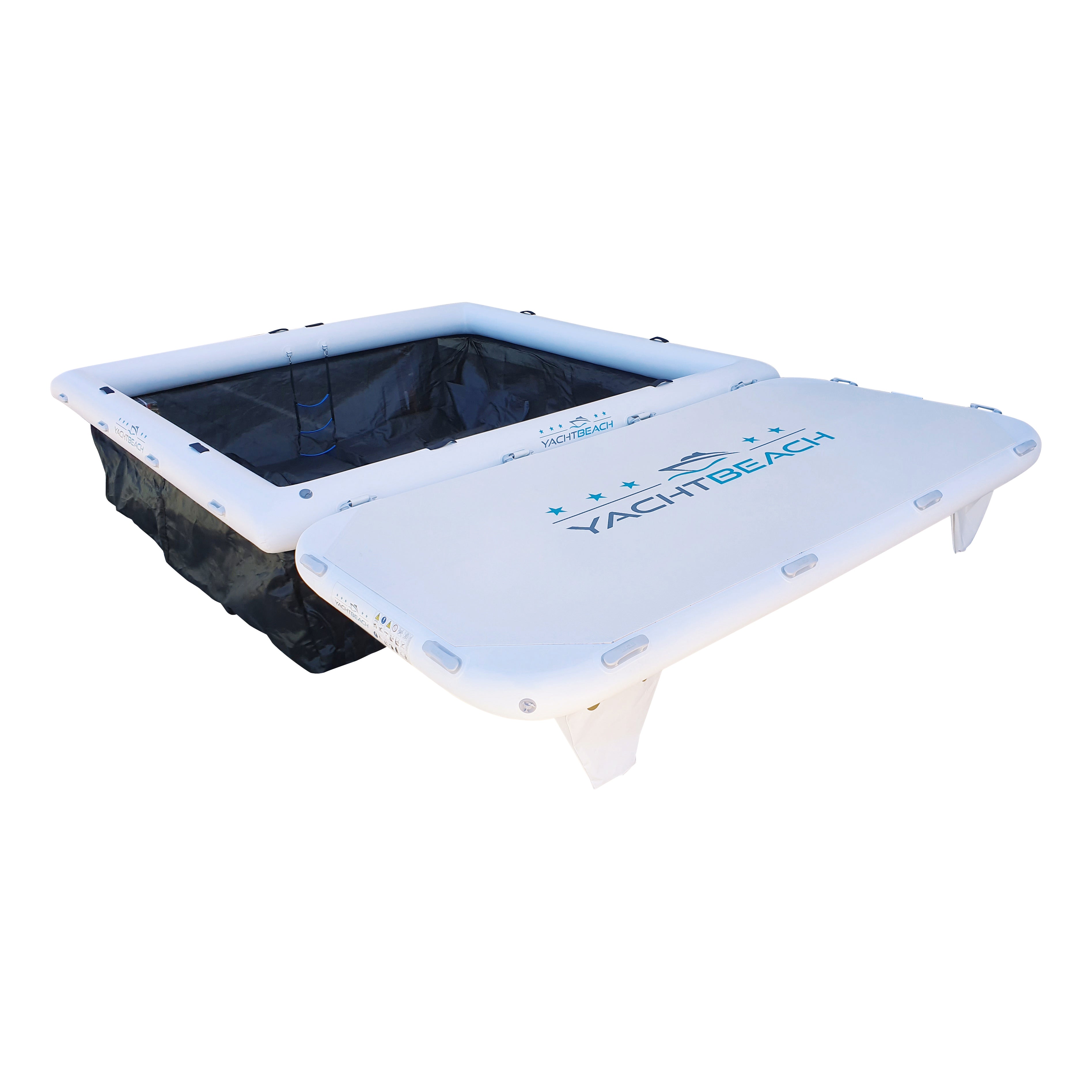 YachtBeach Classic Pool 4.10 (13.5‘x13.5‘) assembled with YachtBeach Platform