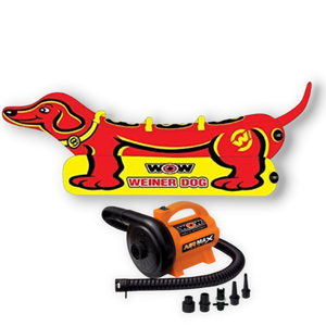 WOW Weiner Dog 3 Towable Tube with air max pump