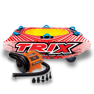 WOW Trix Spinnable 1P Towable Tube with Air Max Pump