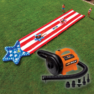 WOW Americana Stars & Stripes Inflatable Slide  with WOW air Max Pump