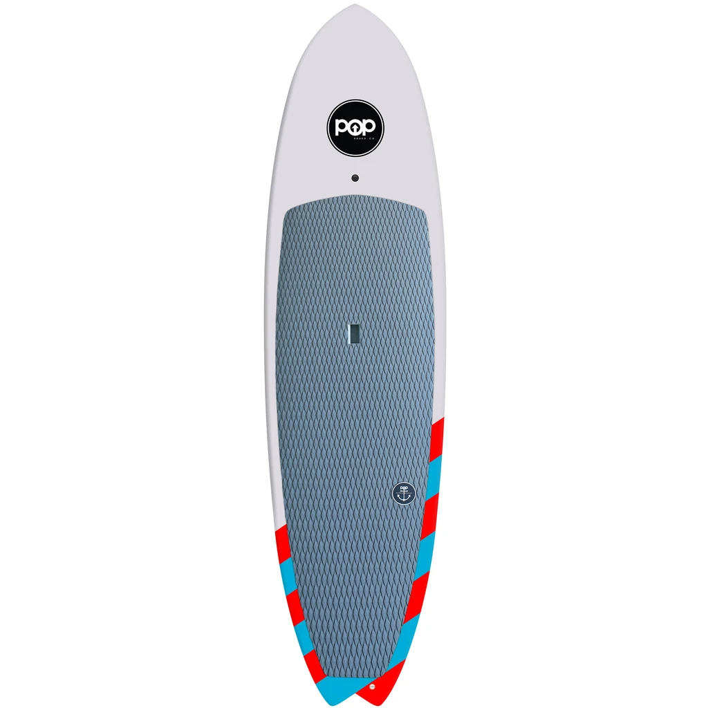POP Board Co 9'6" Saltwater Beaver Red/ Blue Fiberglass Paddle Board