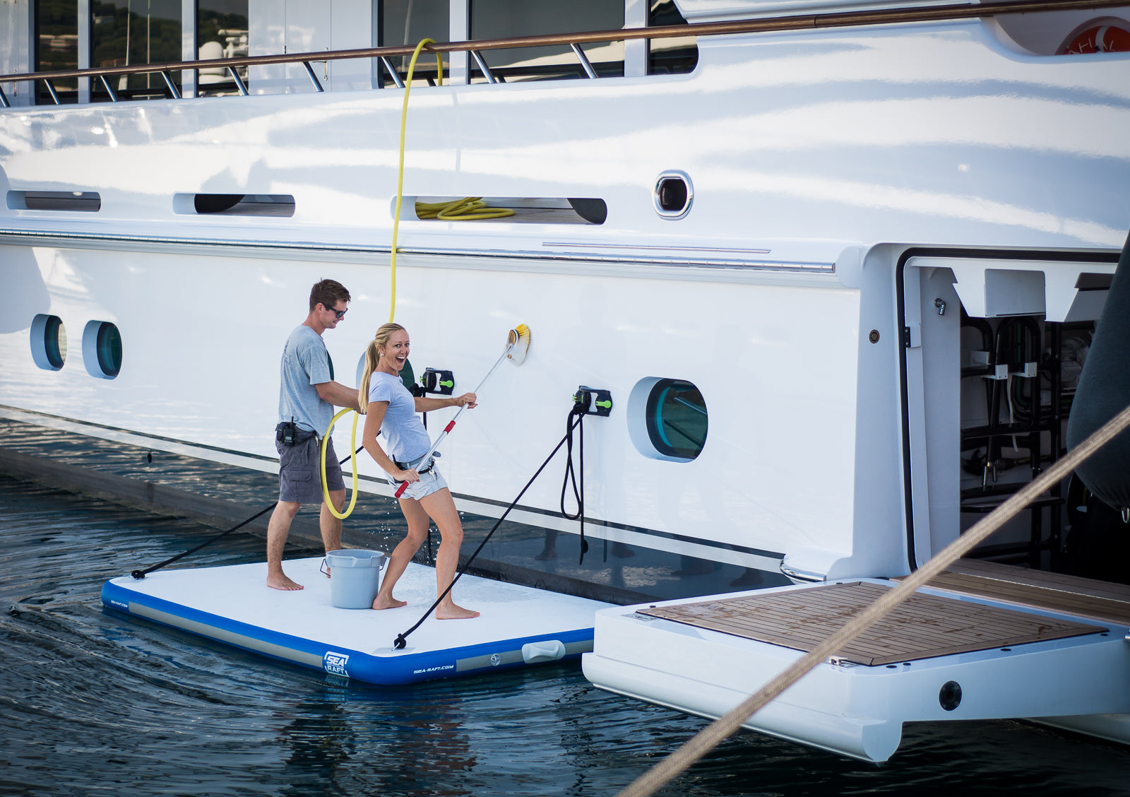 SeaRaft 375 Teak Deck Inflatable Platform