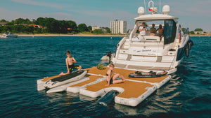 YachtBeach Multi Dock Single 2.05 with Seabob Attached to other Yachtbeach platforms